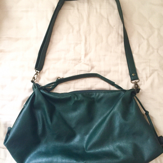 【取引中】合皮2wayカバン 深緑色