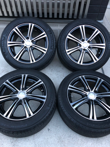 215/55R17 夏タイヤ付きホイール4本　エスティマ、カムリ、クラウン、ヴェゼル、オデッセイ等に！　ランクB
