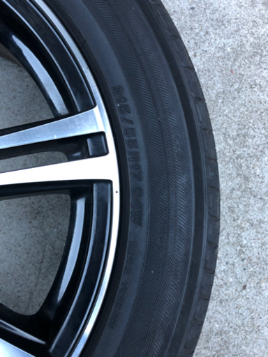 215/55R17 夏タイヤ付きホイール4本　エスティマ、カムリ、クラウン、ヴェゼル、オデッセイ等に！　ランクB