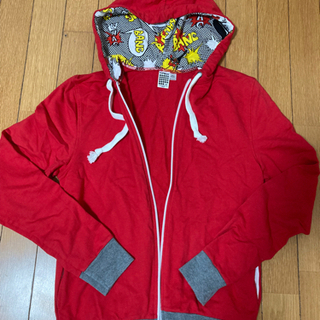 トップマン　TOPMAN    パーカー　スウェット　メンズ　赤
