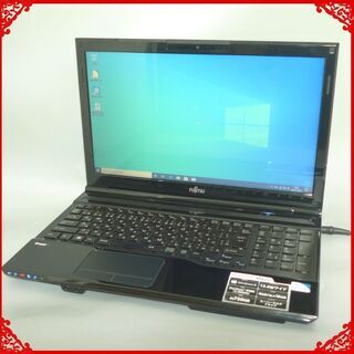  即使用可能 中古美品 ノートパソコン 15型ワイド 富士通 AH42/J Pentium 4GB 500G DVDRW 無線 Bluetooth webカメラ Windows10 Office