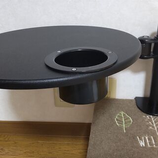 ありがとうございました(*vv) モニターアーム　オプションテーブル丸型　カップホルダー付きの画像