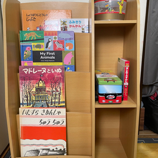 木製マガジンラック、本棚、ディスプレイラック、絵本立て