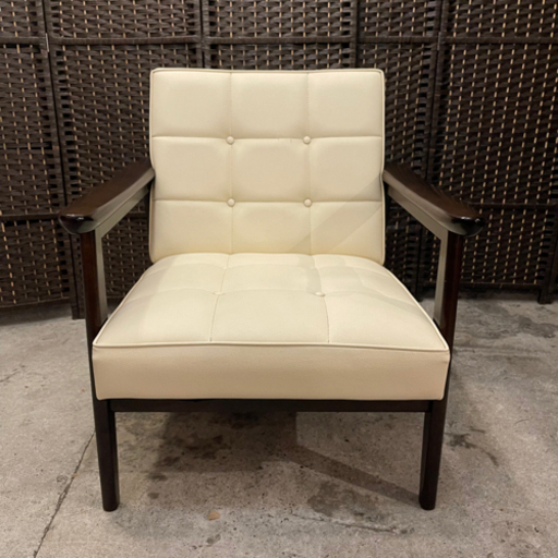 【売約済み】カリモク　karimoku 60 カリモク60 Kチェア　1人掛け　ソファ　ソファー　D&DEPARTMENT  廃盤　デットストック　検　ビンテージ　アイボリー　ホワイト　カフェブラウン