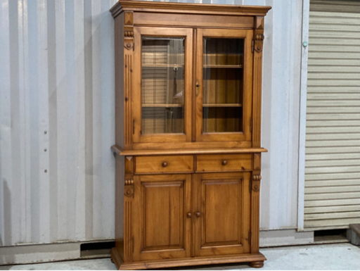 格安で！西洋アンティーク◇カップボード◇パイン材◇ヨーロピアンスタイル◇丸脚