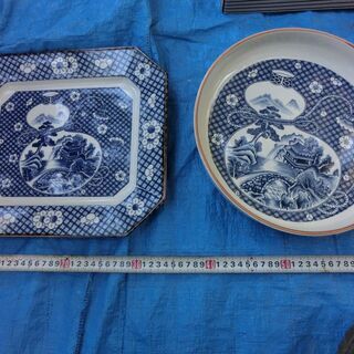 ⭐①ひょうたん模様、八角と、深皿⭐2点⭐箱入り未使用、有田👉お問い合わせ前にプロフィールをお読み下さい。の画像