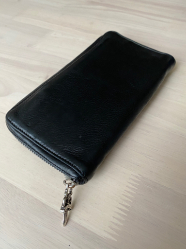 CHROME HEARTS クロムハーツ 財布　REC F ジップ #2 ブラックレザー プレーン ウォレット