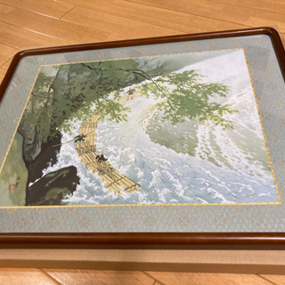 川合玉堂 四季山水 筏 高級額装　アートの画像