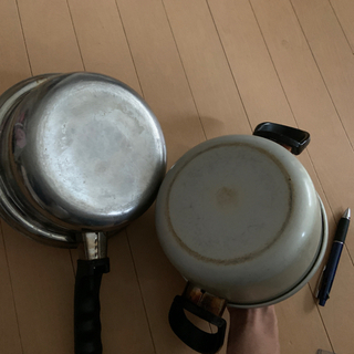 ステンレス鍋　アルミ鍋　セット　取手付き　鍋の画像
