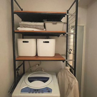 取引中)ランドリーラック　木調の画像