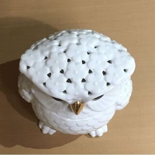 Floral フクロウ 梟 ふくろう ミミズク 飾り 小物入れ オブジェ 陶器製 置物 香炉 動物 ☆ 札幌市 白石区 東札幌 ☆ アウトレットモノハウスの画像