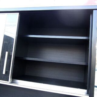 キッチンボード 幅120㎝ 黒 エナメル 高さ205.5㎝×奥行50㎝ ゆっくり