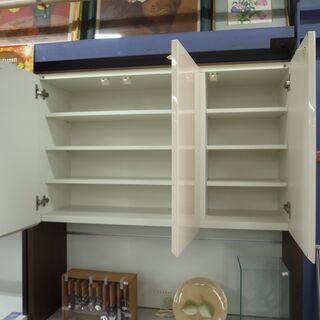 カリモク キッチンボード オープン食器棚 幅122cm  モノ市場半田店  119の画像