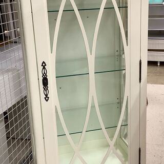 アンティーク調ガラスショーケース ネコ脚 ホワイト ガラス棚【ユ...