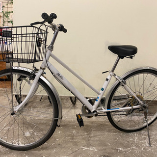 LEDオートライト 26インチ自転車 ホワイト 6段変速