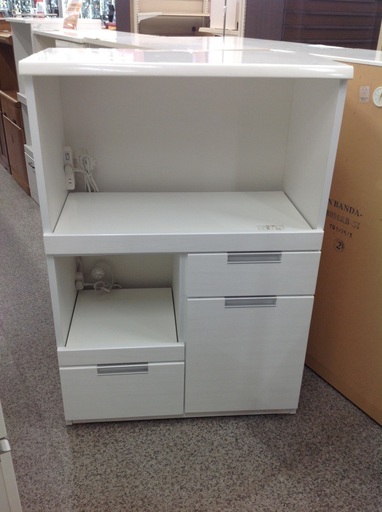 ニトリ ホワイト 木製 レンジ台【9652100】