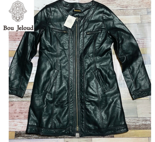 Bou Jeloud レザージャケット　ライダース　ロングコート　ブラック