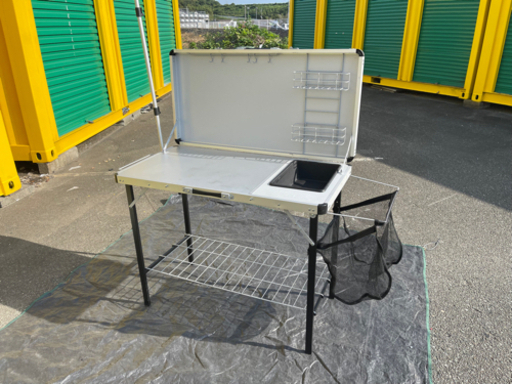 キャンプキッチンとしてどうぞ！QualzキッチンテーブルWL 中古品