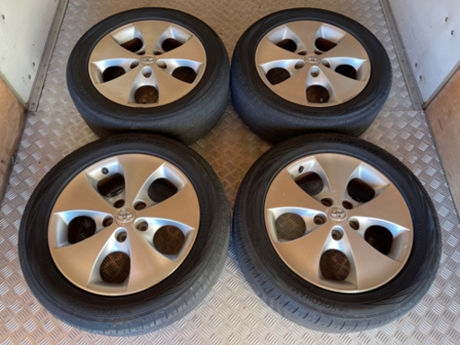 ハ)TOYOTA トヨタ 10系アルファード 後期 純正17インチ アルミホイール 4本セット 5H PCD114.3 7J+45 YOKOHAMA Blue Earth RV-02 225/55R17