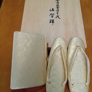 正装用本場筑前博多織佐賀錦”草履とバッグセット”の画像