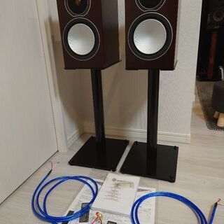 MonitorAudio製スピーカーSilver1ペア＋TAOC製スピーカースタンド BST-50L × 2本、他