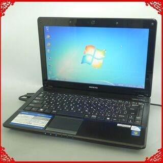 即使用可 中古美品 ホワイト ノートパソコン 13.3型 ワイド液晶 ONKYO Celeron 4GB DVDマルチ 無線 Wi-Fi Windows7 Office 初心者向