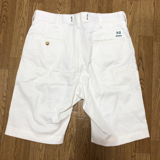 ハーフパンツ ショートパンツ メンズ　白　3/2worksの画像