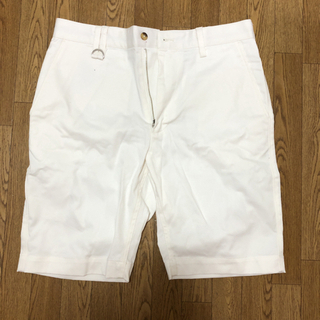 ハーフパンツ ショートパンツ メンズ　白　3/2works