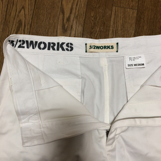 ハーフパンツ ショートパンツ メンズ　白　3/2worksの画像