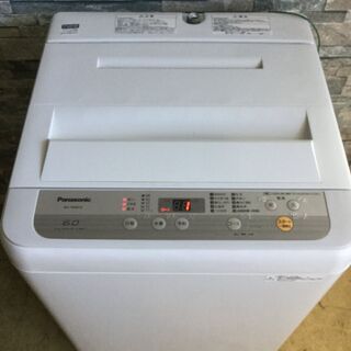 [高年式2019年製]　パナソニック 洗濯機 6.0kg 送風乾燥 ステンレス槽 ビッグウェーブ洗浄の画像