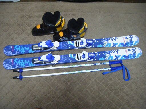KAZAMA カザマ SPAXJ ジュニア スキー板106cm ストック ビンディング ブーツ19cm