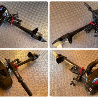 ハ) SEIKOH 船外機 HYFONG A10B 二馬力 水冷式 ブラック 2サイクルエンジン 遠心クラッチ 安全装置付き 免許不要の画像