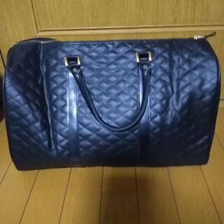 ボストンバッグ　黒　合皮　1回使用美品　シミ汚れ角スレ無し　