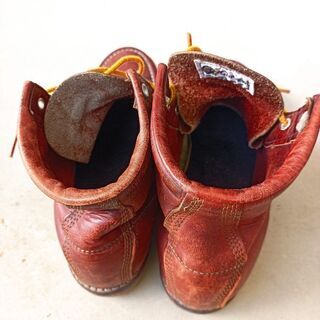 チペワ レザーブーツ メンズシューズ 赤茶 ビブラムソール CHIPPEWA革靴、メンズ 、USED、24.5 CMの画像