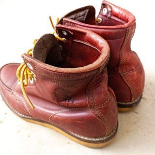 チペワ レザーブーツ メンズシューズ 赤茶 ビブラムソール CHIPPEWA革靴、メンズ 、USED、24.5 CMの画像