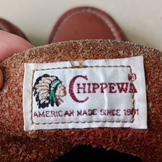 チペワ レザーブーツ メンズシューズ 赤茶 ビブラムソール CHIPPEWA革靴、メンズ 、USED、24.5 CMの画像