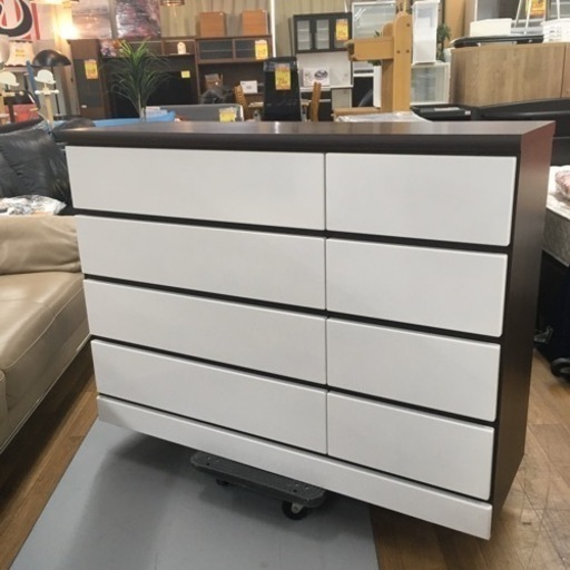 S268　三友ファニチャー　チェスト　整理タンス　4段8個引出し　幅120cm