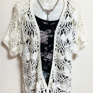 デザインレース サマーニット カーディガン❤️✨Mサイズ