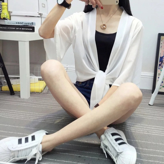 最終値下げ 新品✨シフォンカーディガン ホワイト ❤️✨の画像