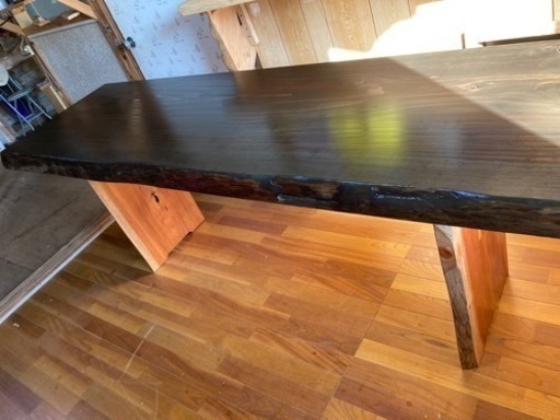 ウォールナット 風 杉板 天板 215×61cm板厚7cm前後