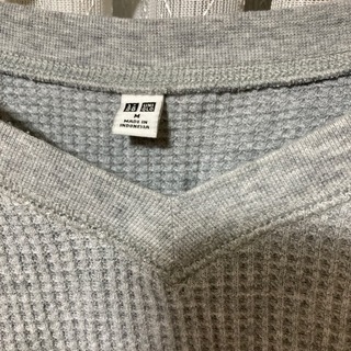 ユニクロ　ワッフル　カットソー　Mの画像