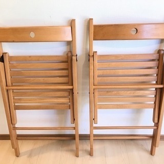 IKEA イケア 木製 TERJE 折りたたみチェア クッション付の画像