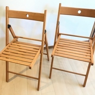 IKEA イケア 木製 TERJE 折りたたみチェア クッション付の画像