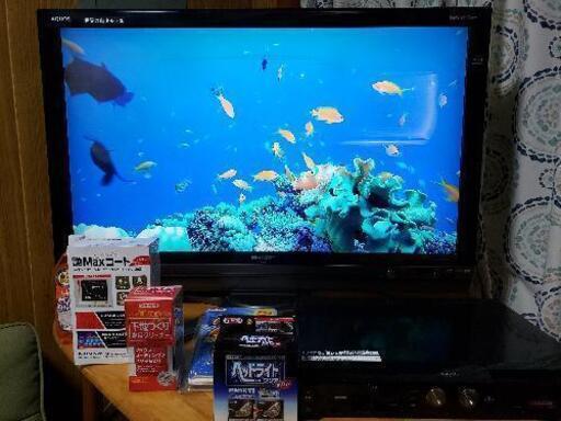 SHARP40型大画面液晶テレビ/シャープHDDプレイヤー/新品未開封WILSON(ウィルソン)カーコーティングセット5点