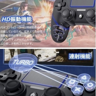 【新品】P4 コントローラー 無線 【NEWモデル】 P4/P3/PC対応（ブラック/ブルー）の画像
