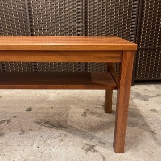 【売約済み】【廃盤品・希少】　無印良品　無印　MUJI 無垢材ベンチ　板座　ウォールナット　ウォルナット  ベンチ　イス　木製　ナチュラル　カントリー　ダイニング　チェア　テーブル　サイドテーブル　スツール　検　オーク材　ベンチ　無垢材　センターテーブル　リビングテーブルの画像