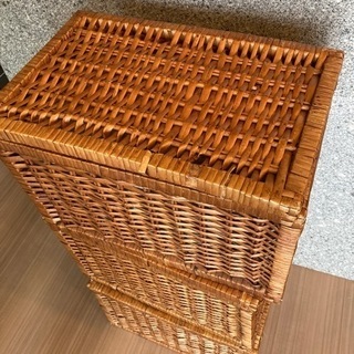 木のかご☆バスケット☆ケース☆箱☆3個セット☆かごの画像