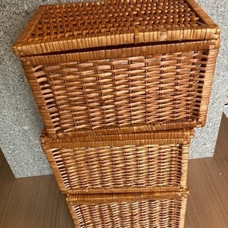 木のかご☆バスケット☆ケース☆箱☆3個セット☆かご