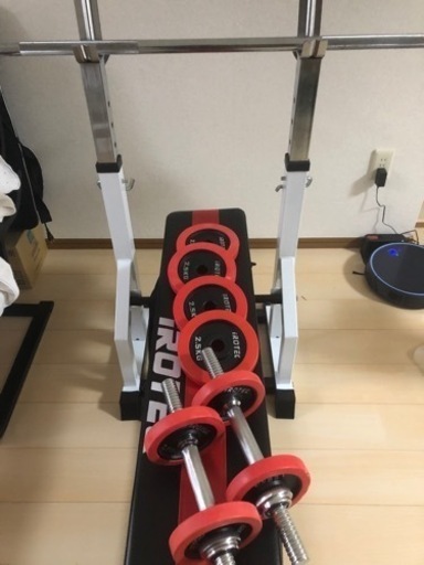 【iROTEC製】折りたたみ式ベンチプレス一式(30kg)
