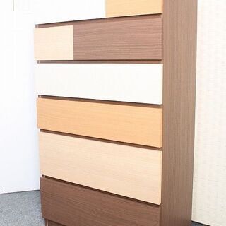 ニトリ 6段ハイチェスト ランダム KARINA 幅80 衣類収納 タンス NITORI 収納家具 中古家具 店頭引取歓迎 R4341)
